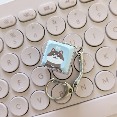 Sesame Shiba - Fidget Keycap Keychain