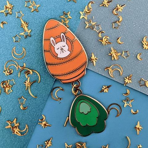 Bunny's Carrot Ship - Enamel Pin